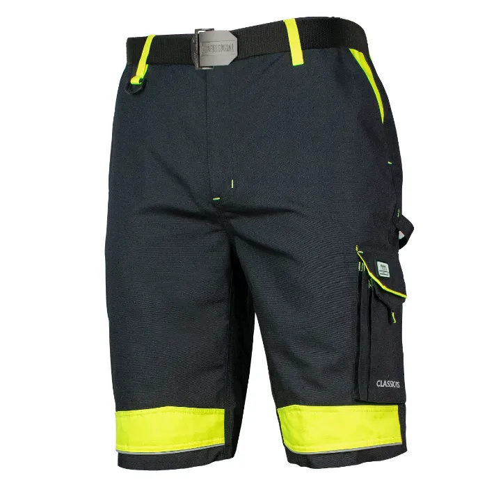 Classic-VIS Black/Yellow Short - Munkavédelmi Rövidnadrág