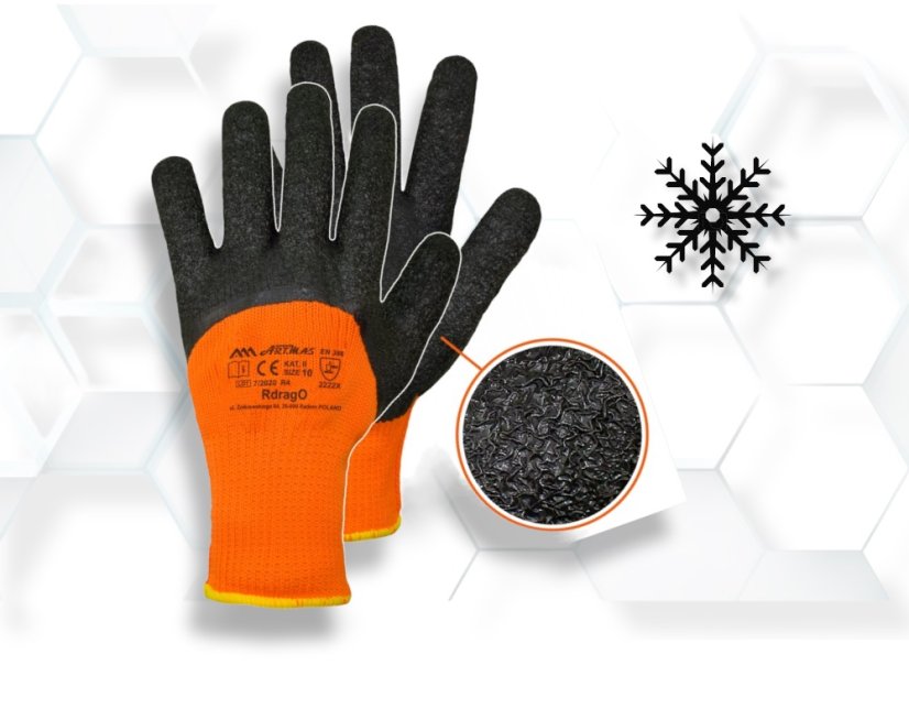 DRAG Orange Winter - Zimné pracovné rukavice (EN388)
