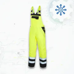 FLASH-Bi Yellow Winter ORG - Zimné montérkové nohavice na traky (D222)