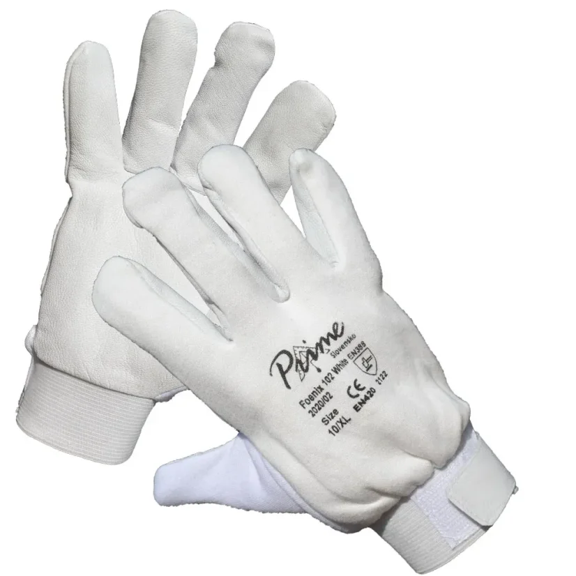 Foenix 102 White - Pracovné rukavice kombinované z lícovky (EN388)
