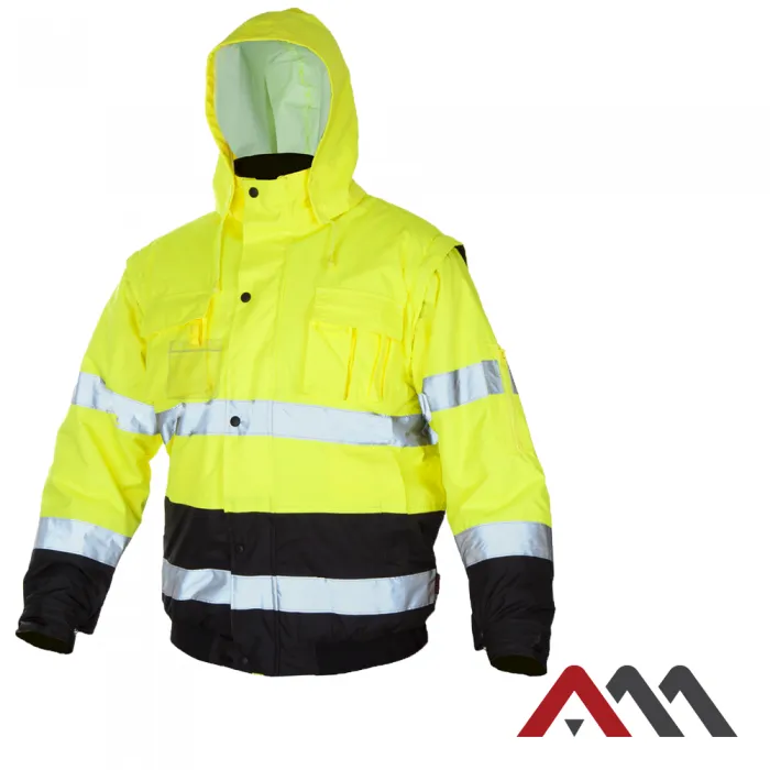 FLASH Bi Winter Yellow Short KRT - Téli Munkavédelmi Kabát (D234)