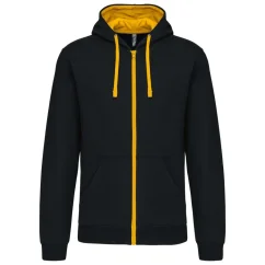 KARIBAN Black / Yellow KRT - Kapucnis Pulóver