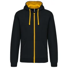 KARIBAN Black / Yellow KRT - Kapucnis Pulóver