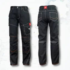 Urgent Black SPD - Montérkové nohavice do pása (D125)