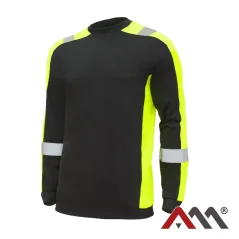 ClassWork Long T-shirt Black/Y KRT - Láthatósági hosszú ujjú póló