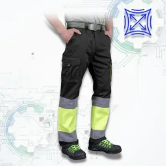 Reis BAX Black Elastic SPD - Montérkové nohavice do pása (D124)
