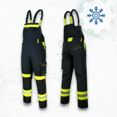 Classic-VIS Winter ORG - Zimné montérkové nohavice na traky (D217)