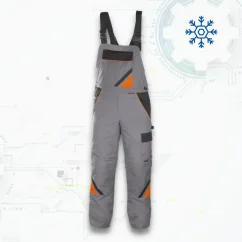 Professional Grey Winter ORG - Téli Kantáros Munkásnadrág (D221)