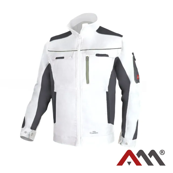 Classic Stretch Slim White KRT - Montérkový pracovný kabát