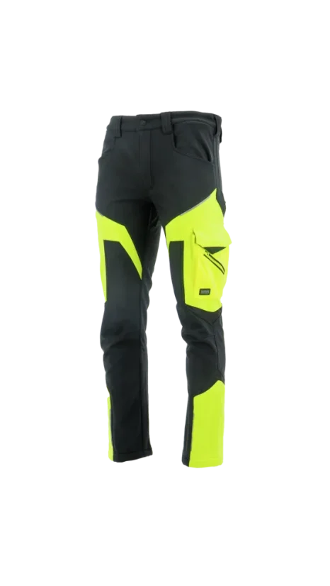 SARA Comfort SOFT/Winter Multi color SPD - Zimné Softshell montérkové nohavice - Vyberte si veľkosť 2: 3XL, Farba: Black/Yellow