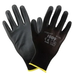 Urgent 1009 Black - Poliuretán mártott szerelő kesztyű (12 csomagolt)
