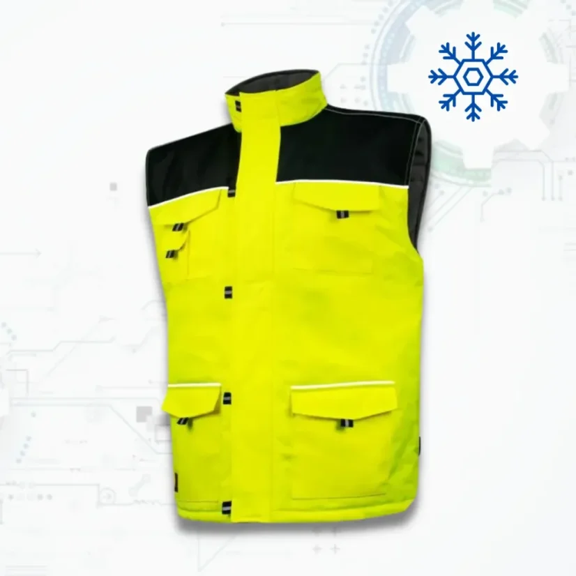Prof-Top Winter Yellow Vest - Bélelt téli munkavédelmi mellény