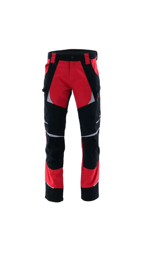 SARA CottonFlex 2WAY Multi Color SPD – Pamut stretch munkásnadrág - Válasszon Méretet 1: 48, Szín: Black/Red