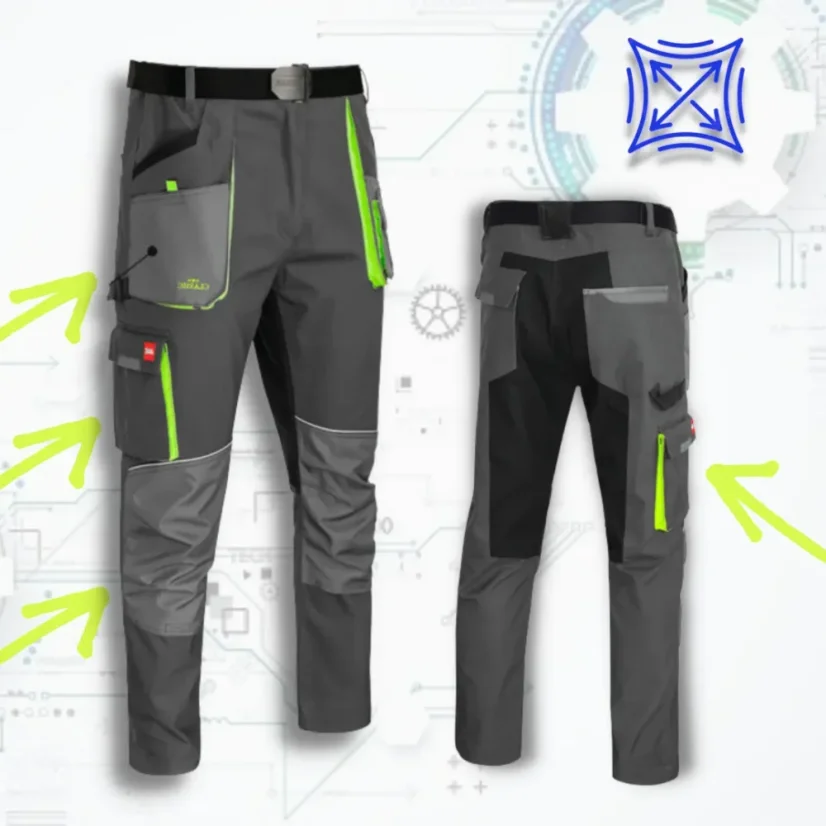 Classic Stretch Slim Grey SPD - Monterkové pracovné nohavice do pása