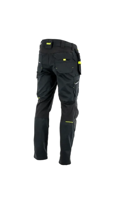 SARA MONTER Multi Color SPD - Derekas Munkásnadrág - Válasszon Méretet 1: 52, Szín: Black/Yellow