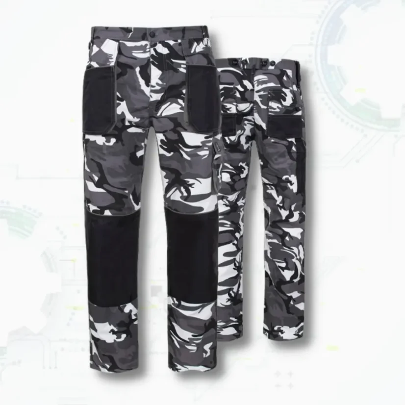 Procera Protac CAMO Gray SPD Maskáčové pracovné nohavice do pása (D124)