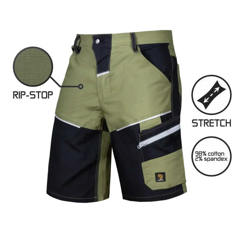 Procera Lander Green Short - Munkavédelmi rövidnadrág (RIP-STOP)