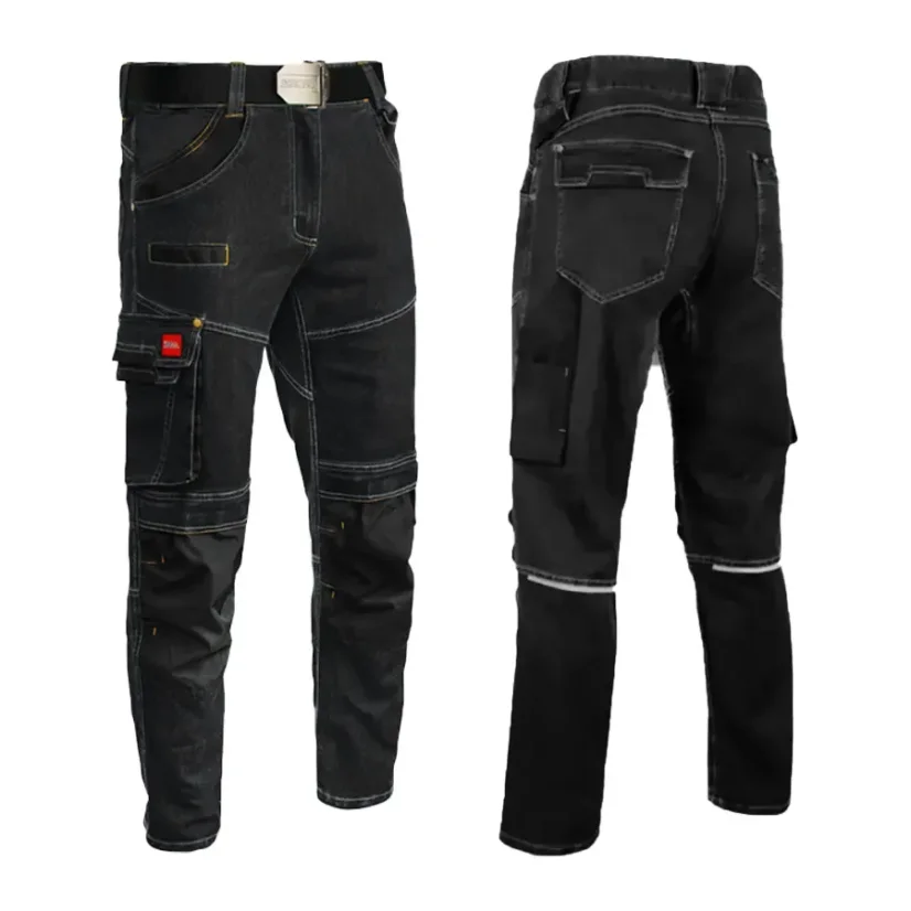 JEANS Stretch Black SPD - STRETCH Farmer munkásnadrág