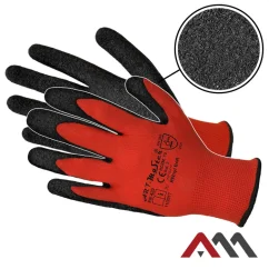 RWNyl Black + Red - Latex mártott szerelőkesztyű