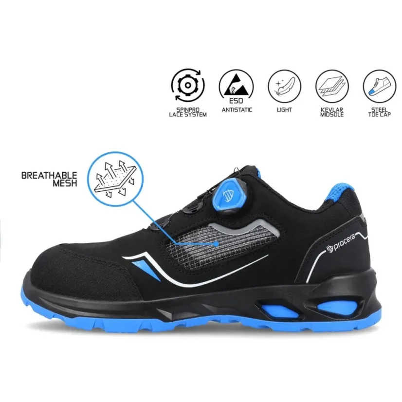Procera Axens S1PL ESD - Gyorsfűzős Munkavédelmi Cipő