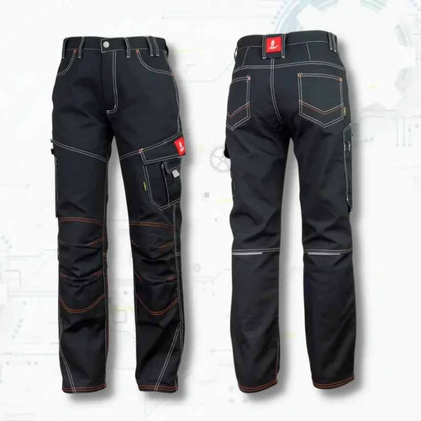 Urgent Black SPD - Montérkové nohavice do pása (D125)