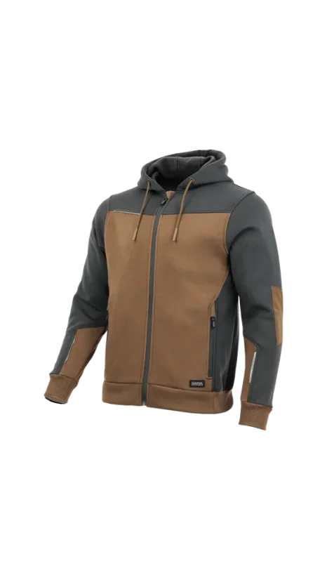 SARA COMFORT PLUS Zip-up Sweatshirt - Mikina - Vyberte si veľkosť 2: L, Farba: Charcoal/Brown