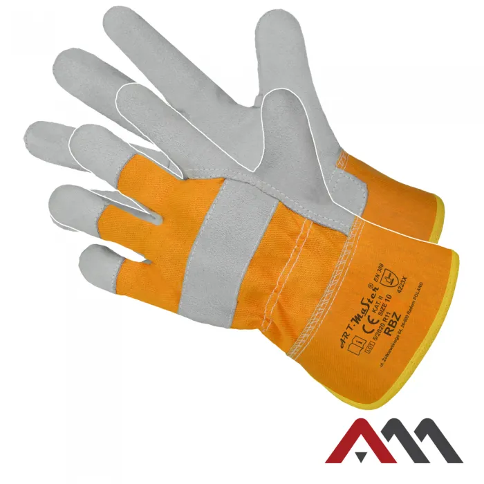 RBZ-Yellow - Rukavice kožené kombinované