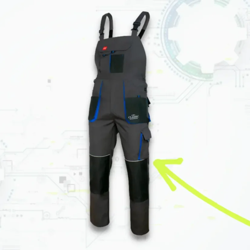 Maximus Grey ORG - Montérkové nohavice na traky (D126)