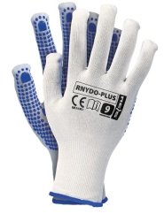 Pracovné rukavice RNYDO-Plus pletené + PVC terčíky
