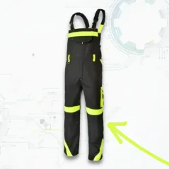 Classic-VIS Black/Yellow ORG - Monterkové pracovné nohavice na traky