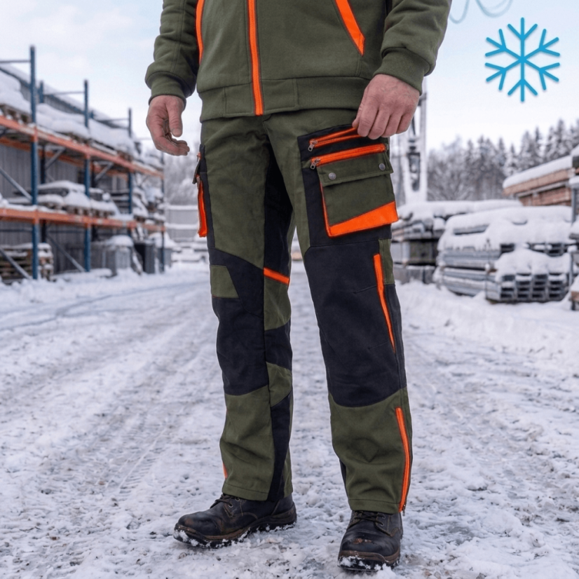 Urgent 756 Olive Winter SPD - Zimné Softshell pracovné nohavice