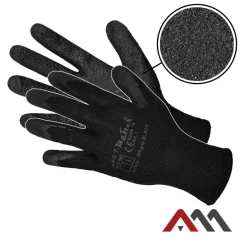 Pracovné rukavice RW-Grip Black máčané v hruhom Latexe 
